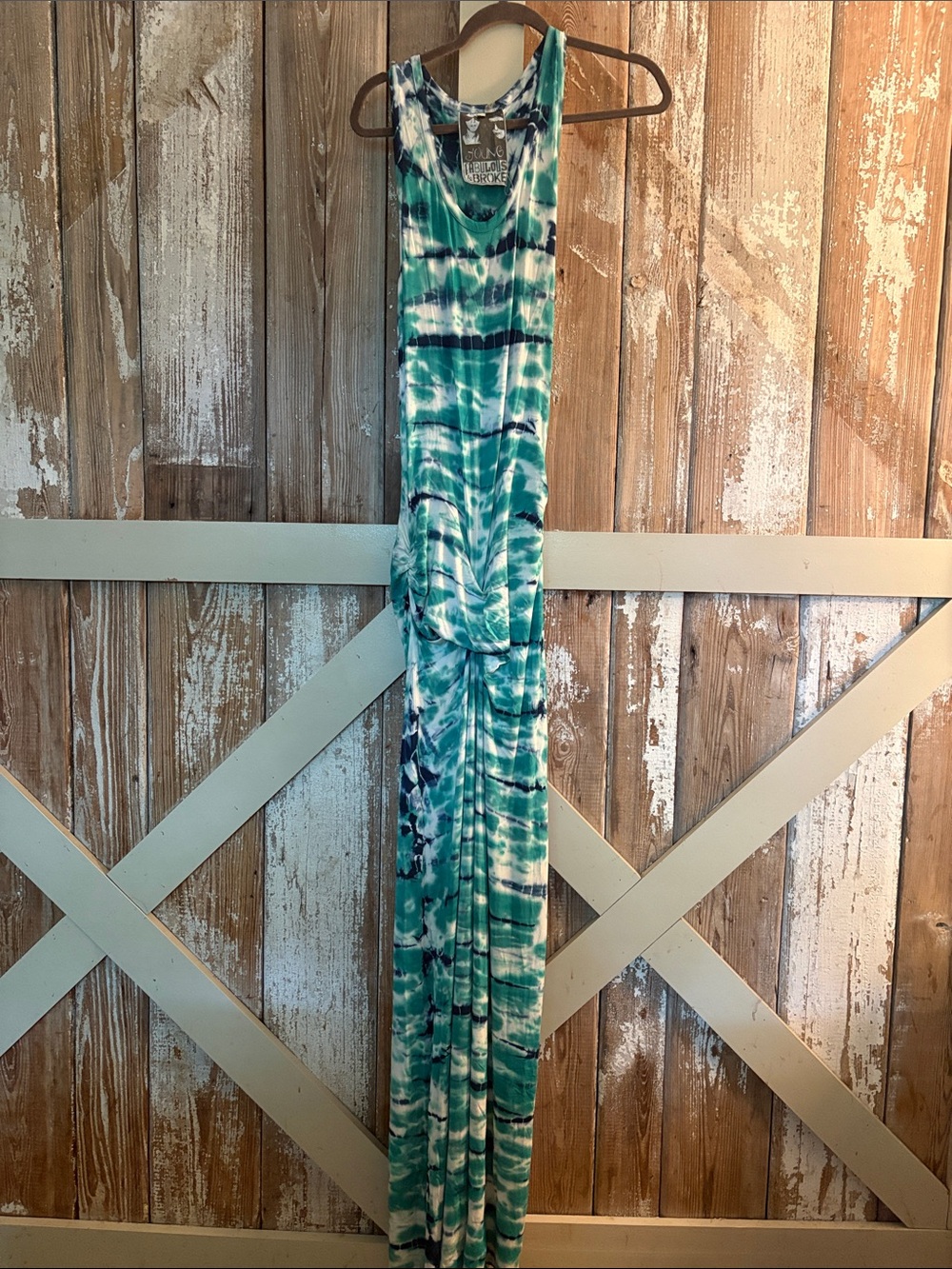 Women’s Young Fabulous & Broke Teal & Navy Tie-Dye Maxi